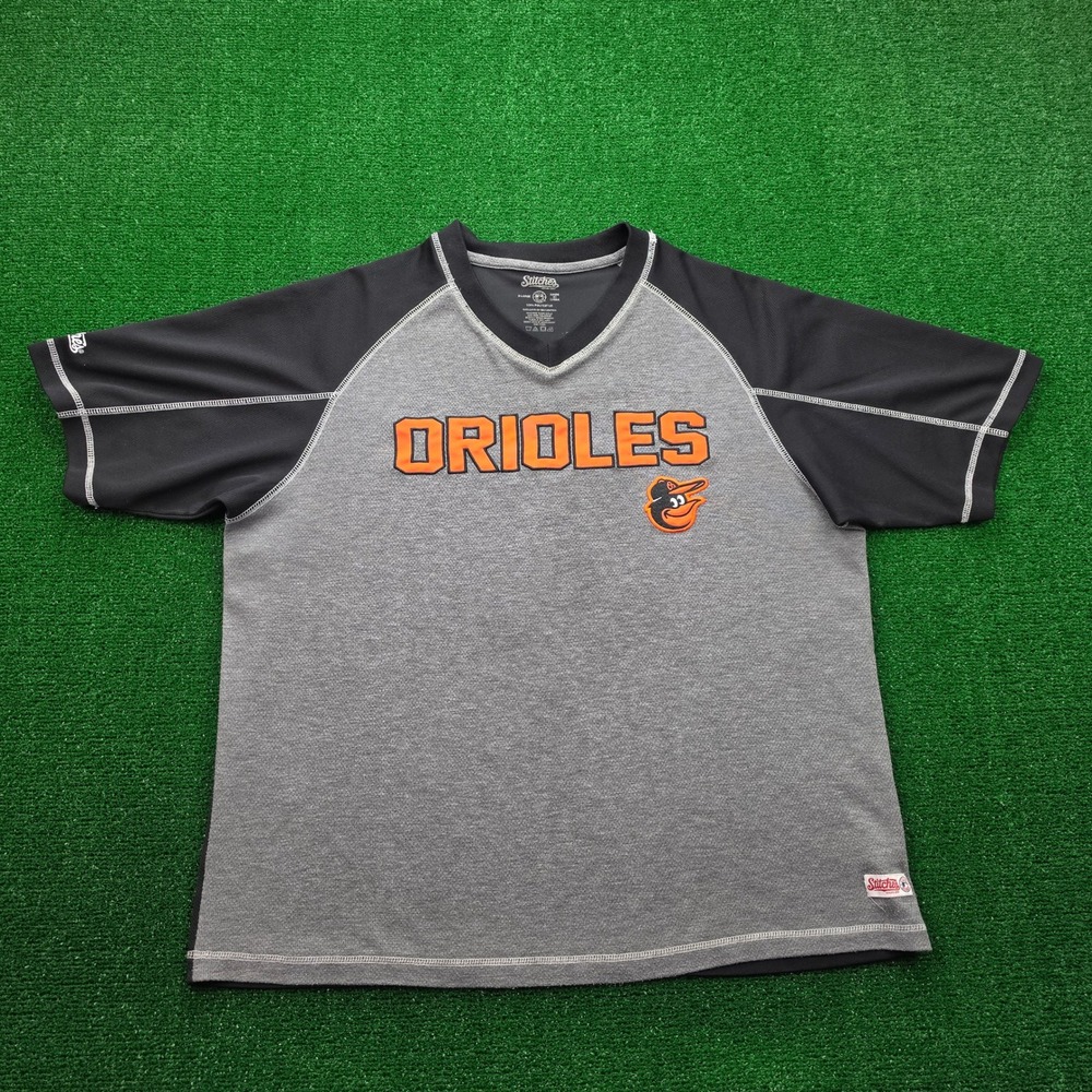 Baltimore Orioles Stitches Jersey Mens XL Raglan V-Neck MLB Baseball Shirt